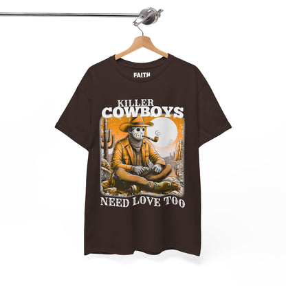 Killer Cowboys Graphic Tee, Unisex Heavy Cotton T-Shirt for Casual Wear, Cowboy Lover Gift, Western Occasion Apparel