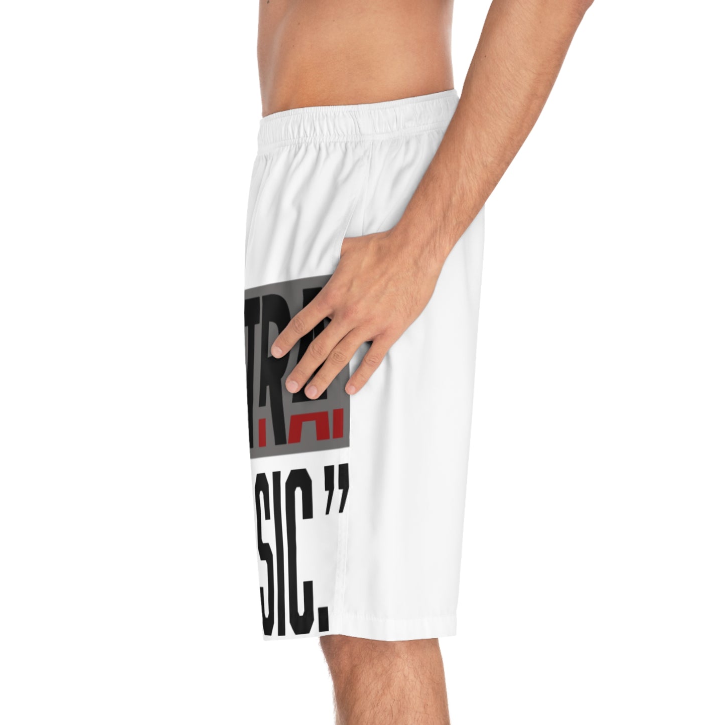Board Shorts - 'I’m Not Extra, You’re Just Basic' AOP, Beachwear, Summer Apparel, Casual Swim Trunks, Gift for Him, Funny Swim Shorts