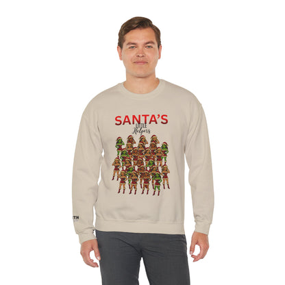 Crewneck Sweatshirt - "Santa's Little Helpers" Christmas Elf Group Holiday Sweater