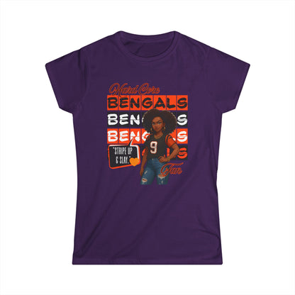 Hardcore Bengals Fan Women's Softstyle Tee, Game Day Shirt, Sports Apparel, Gift for Football Fans, Team Spirit Wear