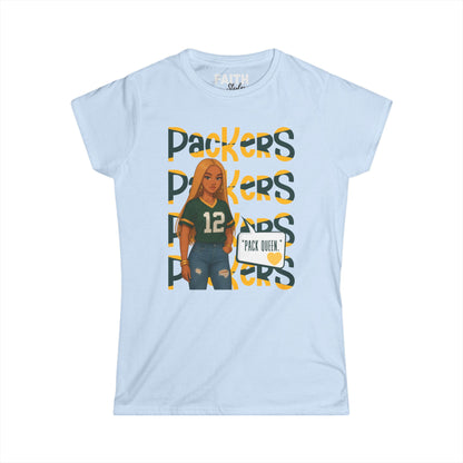 Women's Softstyle Tee - Packers Queen Shirt, Casual Sportswear, Game Day Top, Gift for Football Fans, Football Mom T-shirt
