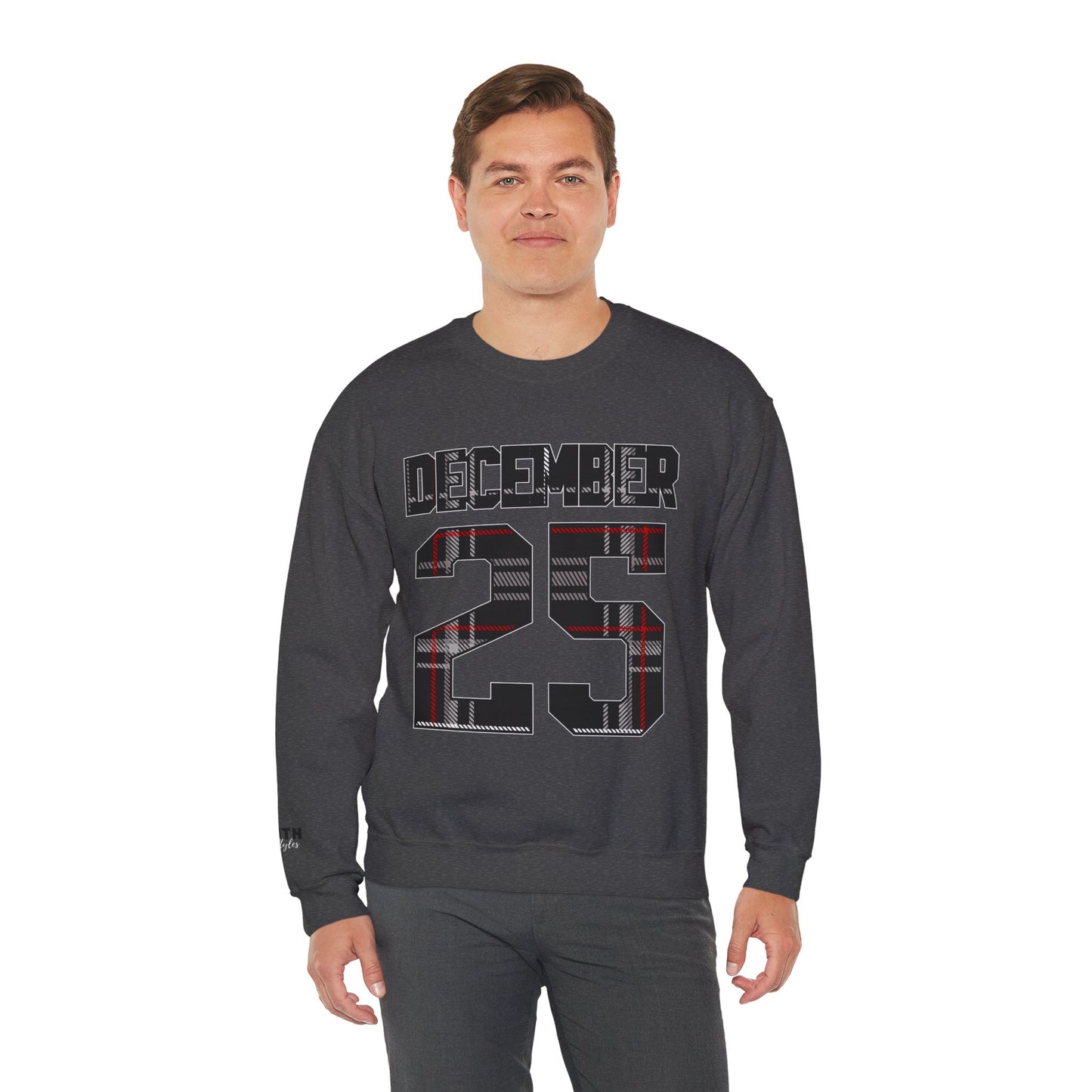 December 25 Plaid Number Crewneck Sweatshirt