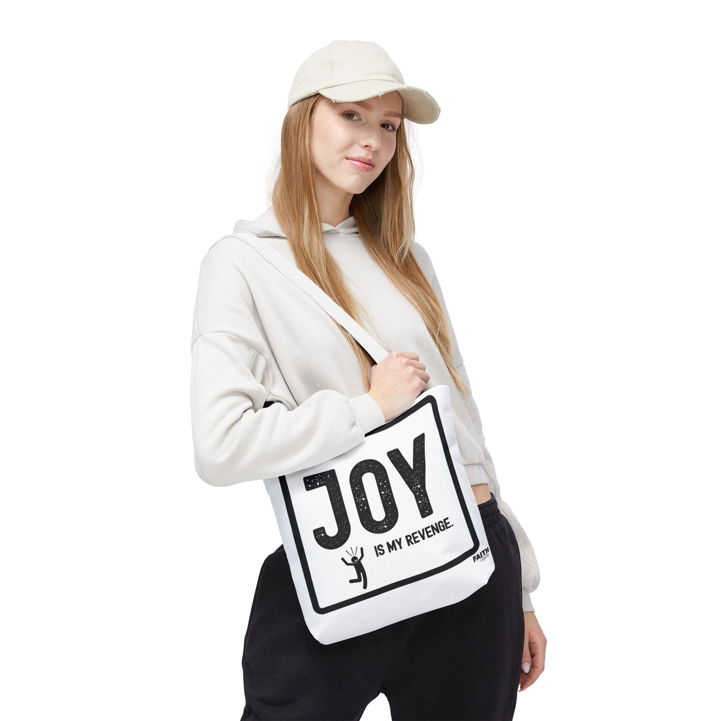 FaithStyles Joy Is My Revenge Tote Bag — Inspirational Graphic Canvas Tote
