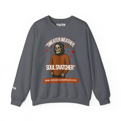 Soul Snatcher Crewneck Sweatshirt - Cozy Unisex Fall Apparel, Halloween Gift, Casual Streetwear, Autumn Fashion