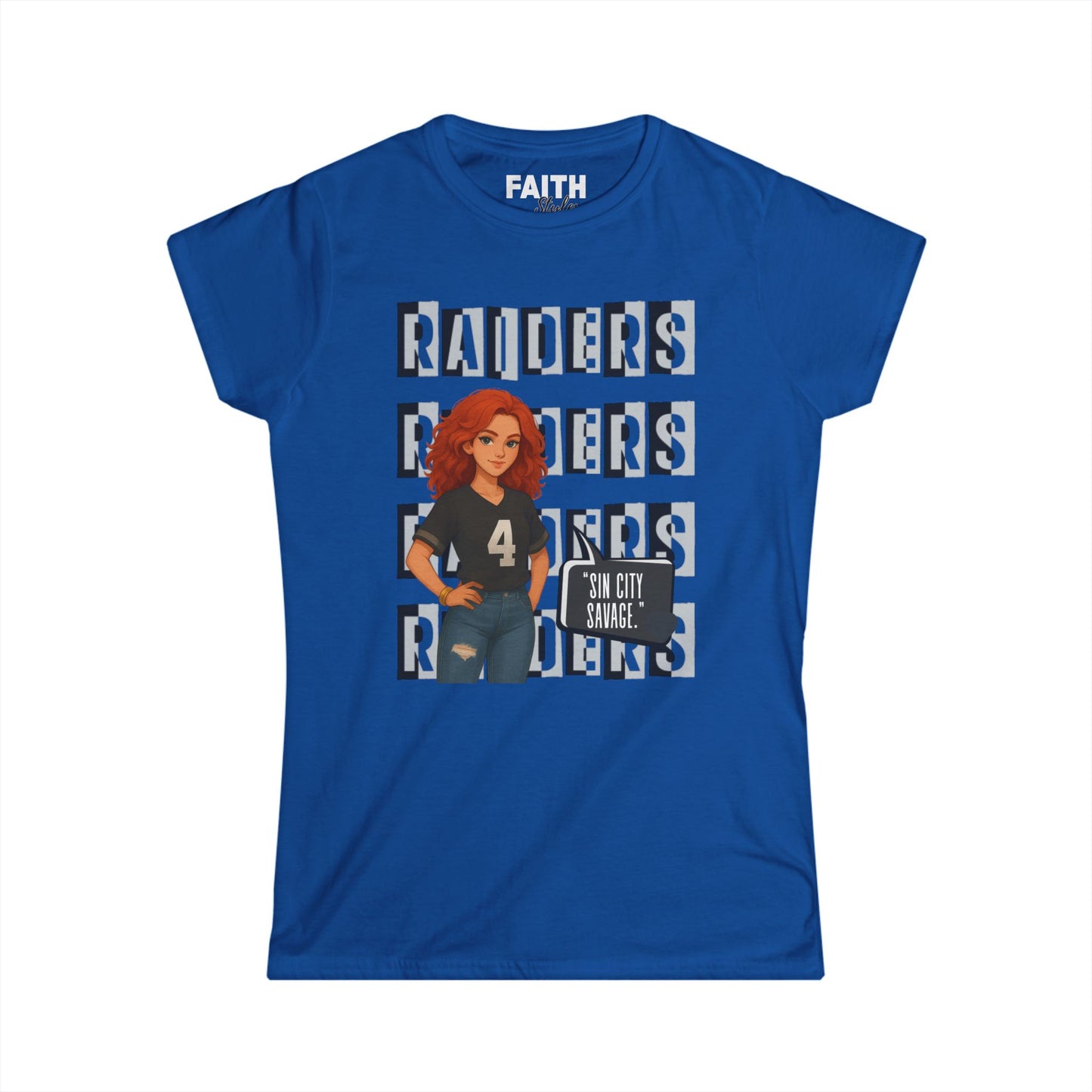 Raiders-Inspired Women’s Softstyle Tee, Casual Sports Shirt, Football Fan Apparel, Gameday Outfit, Gift for Her