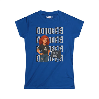 Raiders-Inspired Women’s Softstyle Tee, Casual Sports Shirt, Football Fan Apparel, Gameday Outfit, Gift for Her