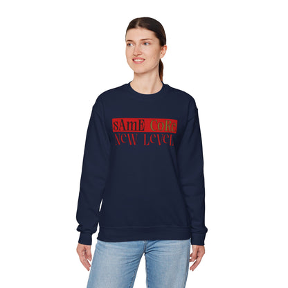 Crewneck Sweatshirt — "Same Core New Level" Graphic Pullover