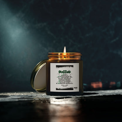 FaithStyles "GRATITUDE" Scented Wax Candles, Coconut Apricot Wax (4oz, 9oz)