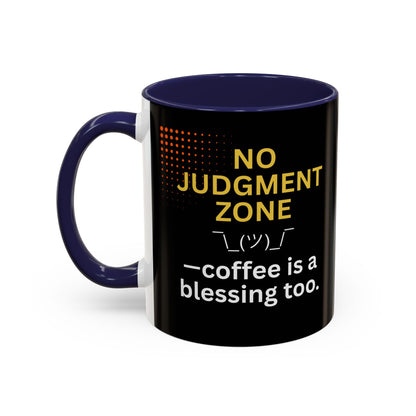 FaithStyles No Judgment Zone Coffee Mug, Funny Gift for Coffee Lovers, Unique Java Cup, Perfect for Birthdays, Inspirational Drinkware