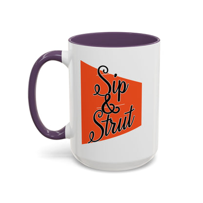Accent Coffee Mug (11, 15oz) - Sip & Strut Design, Perfect Gift for Coffee Lovers, Home Office Decor, Unique Holiday Present, Ceramic [...]