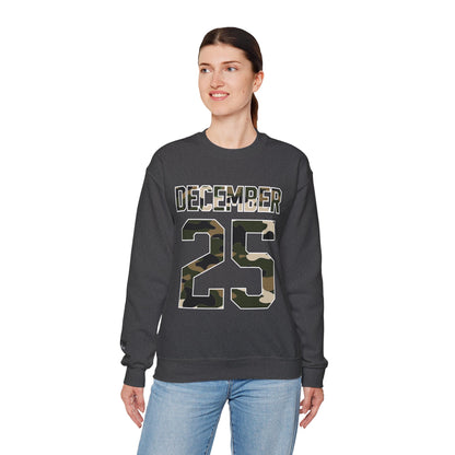 December 25 Camouflage Crewneck Sweatshirt - Christmas Holiday Tee