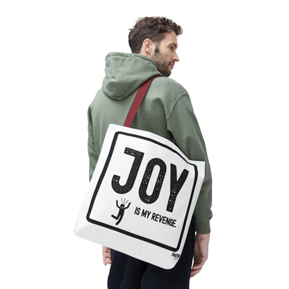 FaithStyles Joy Is My Revenge Tote Bag — Inspirational Graphic Canvas Tote