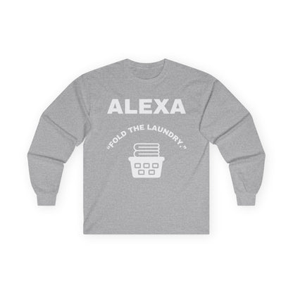 Funny Laundry Long Sleeve Tee, Gift for Mom, Birthday Gift, Homeowner Shirt, Casual Wear, Laundry Humor Tee, Daily Use