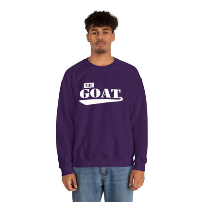 NEW FaithStyles Embroidery The GOAT Crewneck Sweatshirt – Bold White Graphic Pullover