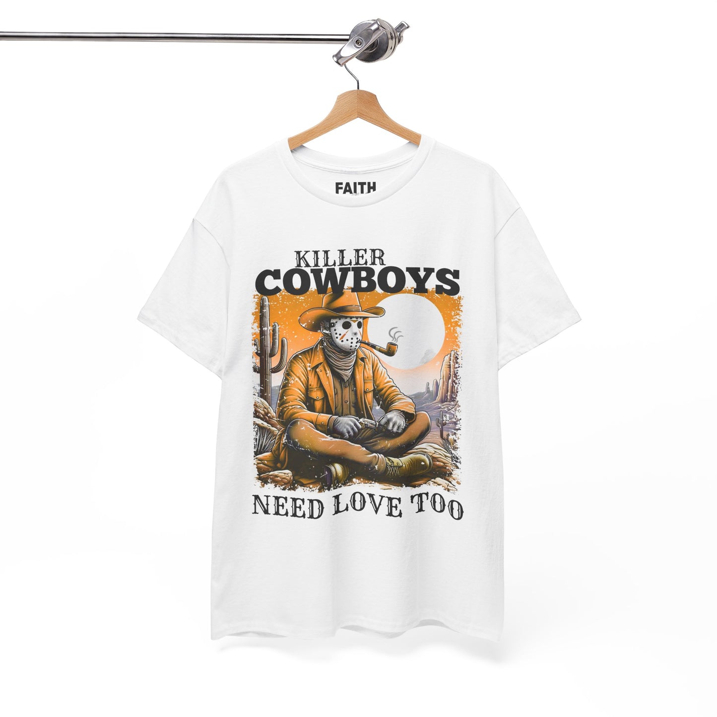 Killer Cowboys Graphic Tee, Unisex Heavy Cotton T-Shirt for Casual Wear, Cowboy Lover Gift, Western Occasion Apparel