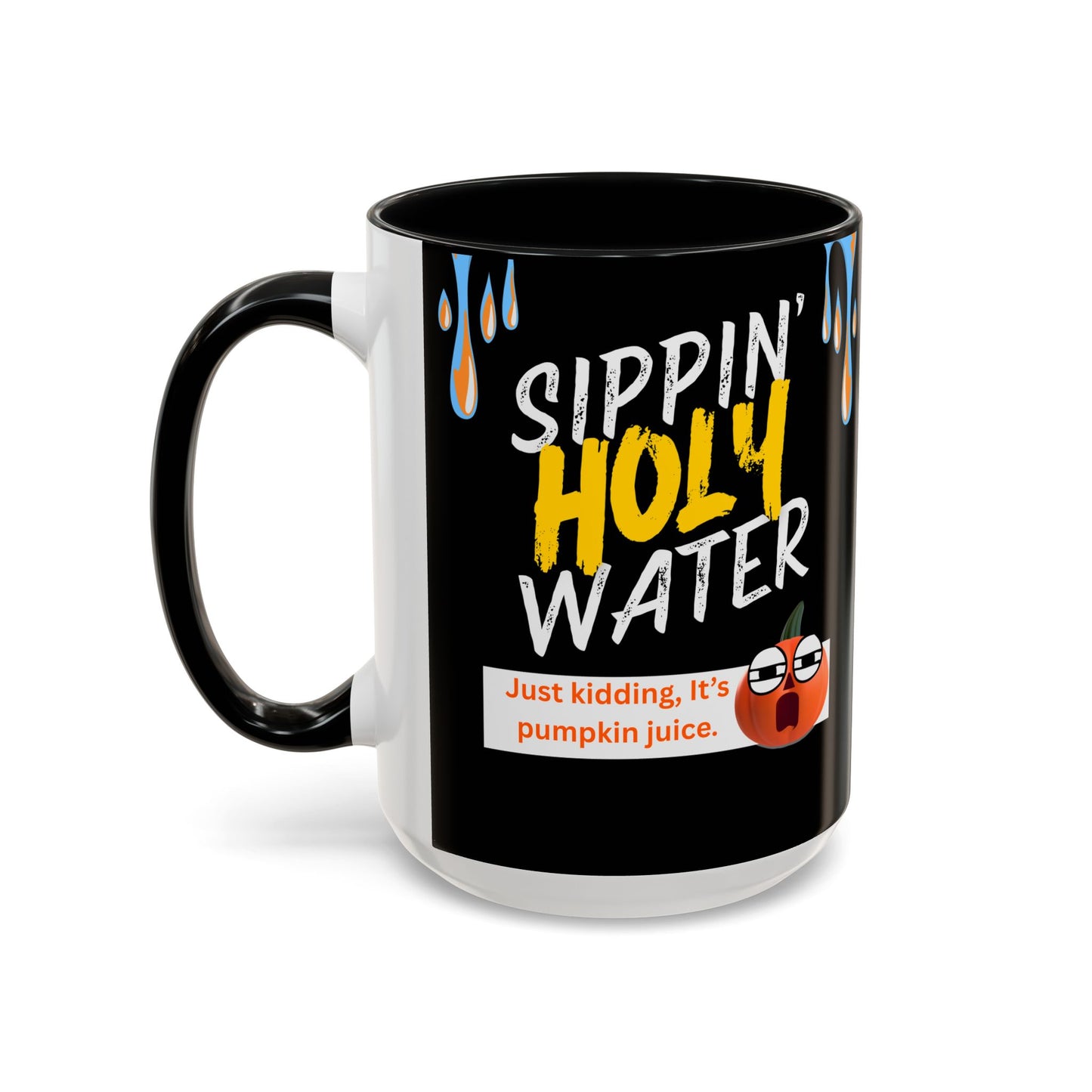 Sippin' Holy Water Coffee Mug, Funny Pumpkin Juice Mug, Halloween Coffee Cup, Unique Gift for Fall, Cute Office Mug, Quirky Kitchenware
