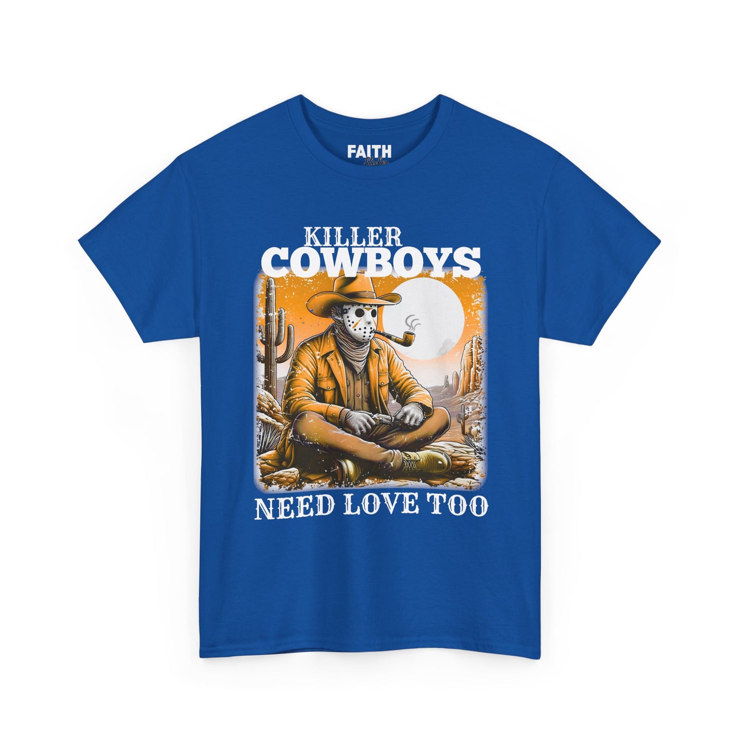 Killer Cowboys Graphic Tee, Unisex Heavy Cotton T-Shirt for Casual Wear, Cowboy Lover Gift, Western Occasion Apparel