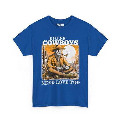 Killer Cowboys Graphic Tee, Unisex Heavy Cotton T-Shirt for Casual Wear, Cowboy Lover Gift, Western Occasion Apparel