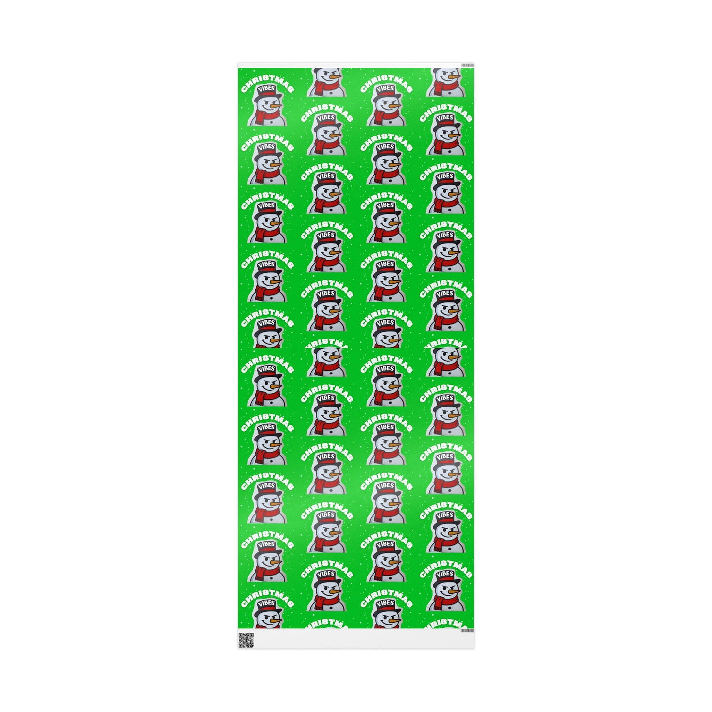 Christmas Snowman Wrapping Paper Roll – Festive Green Holiday Gift Wrap