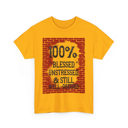 "100% Blessed" Unisex Heavy Cotton Tee - Motivational T-Shirt for Everyday Inspiration