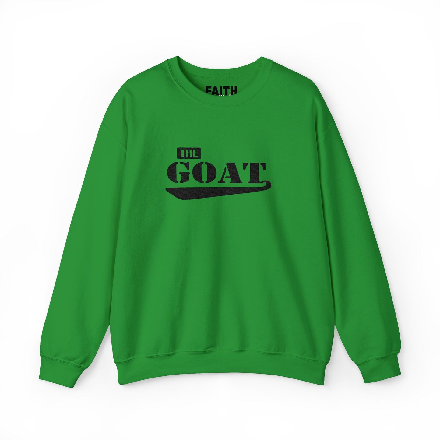NEW FaithStyles Embroidery GOAT Crewneck Sweatshirt — 'The GOAT' Graphic Pullover