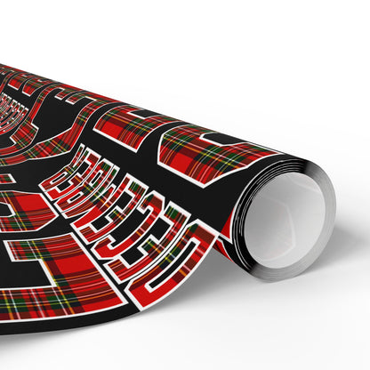 Wrapping Paper — Holiday Plaid ‘Merry’ Design