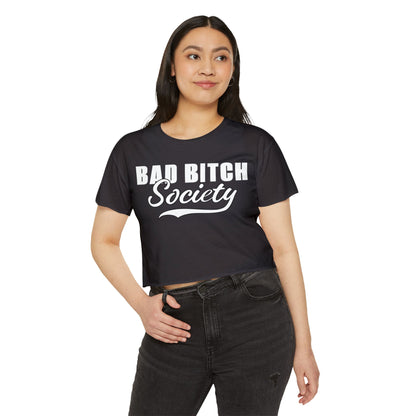 FaithStyles Bad Bitch Society Crop Top — Women's Festival Graphic Tee