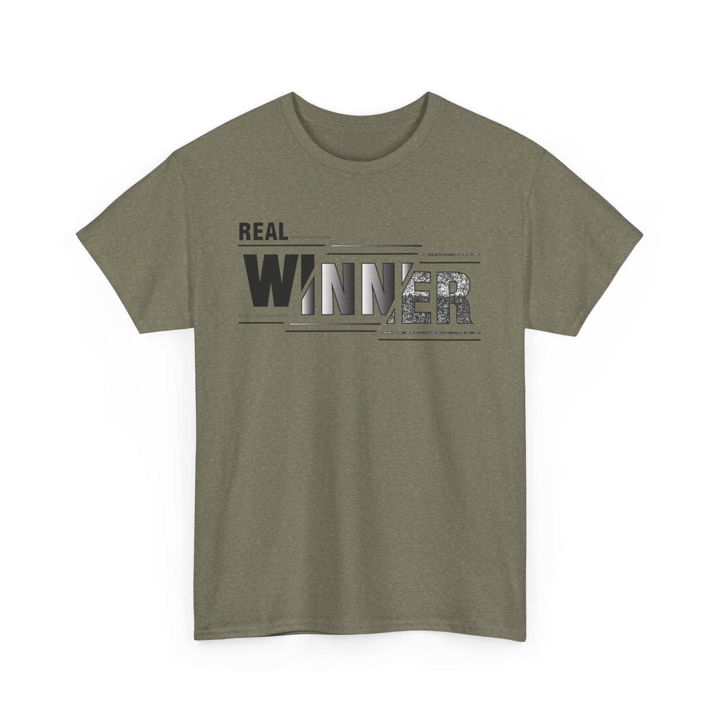 Male Heavy Cotton Tee - "Real Winner" Motivational Shirt, Inspirational Gift, Casual Wear, Sports Tee, Perfect for Competitions, [...]
