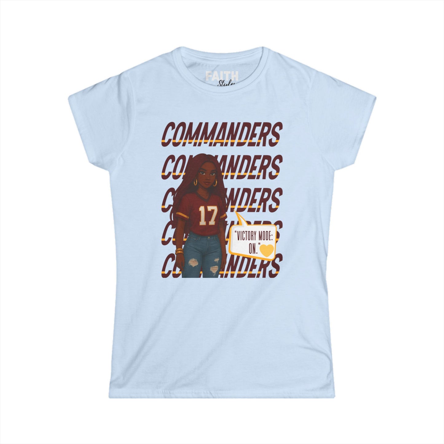 Commanders Women's Softstyle Tee - Fun Casual Shirt for Game Days, Fan Apparel, Perfect Gift for Sports Lovers, Comfortable & Stylish