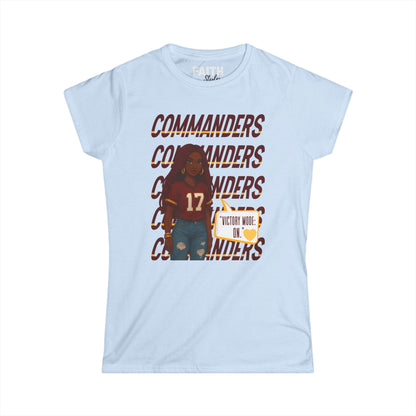 Commanders Women's Softstyle Tee - Fun Casual Shirt for Game Days, Fan Apparel, Perfect Gift for Sports Lovers, Comfortable & Stylish