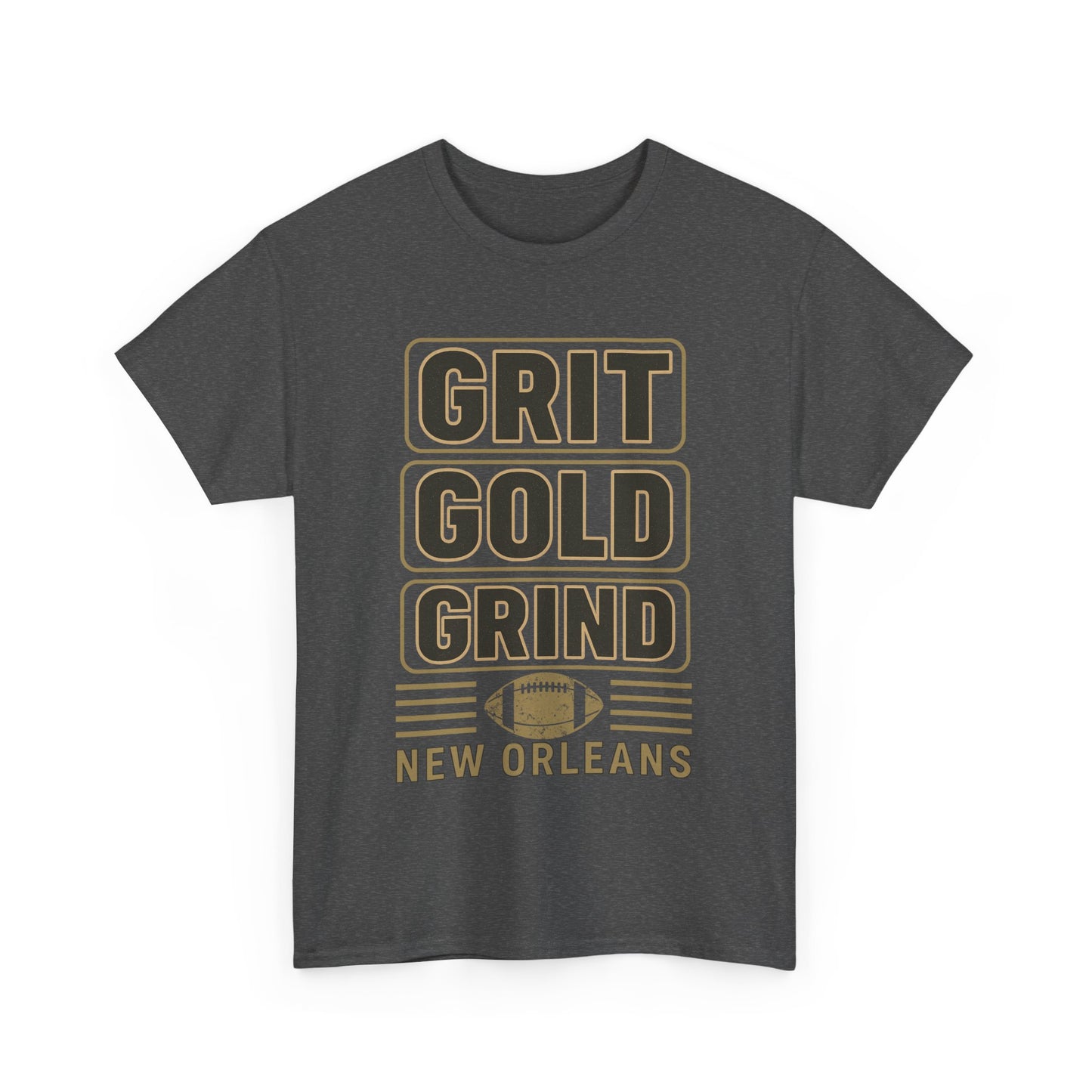 Grit Gold Grind Tee - Male Heavy Cotton Shirt for New Orleans Fans, [...]