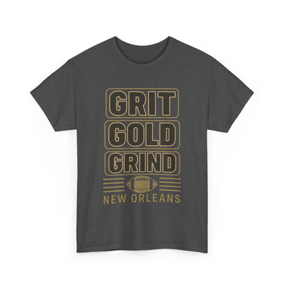 Grit Gold Grind Tee - Male Heavy Cotton Shirt for New Orleans Fans, [...]
