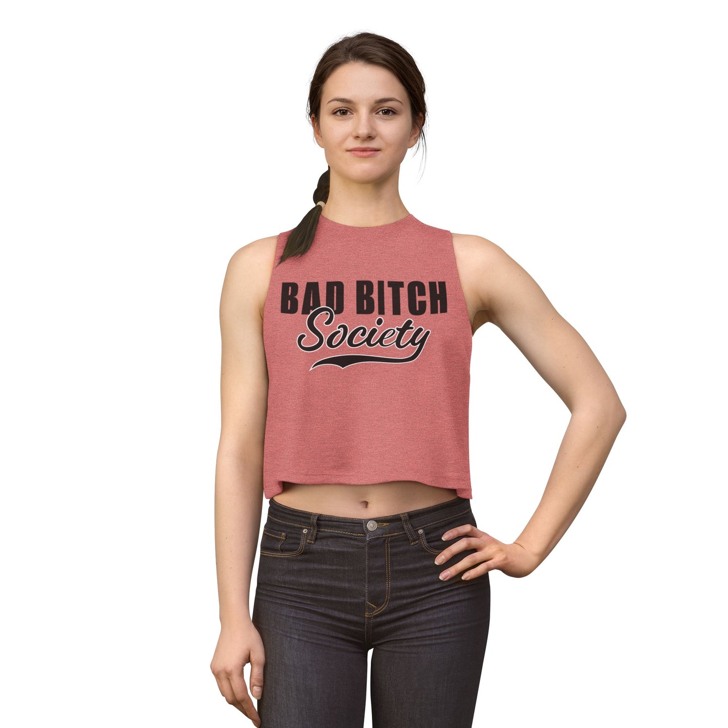FaithStyles Bad Bitch Society Crop Top — Feminine Bold Graphic Women's Crop
