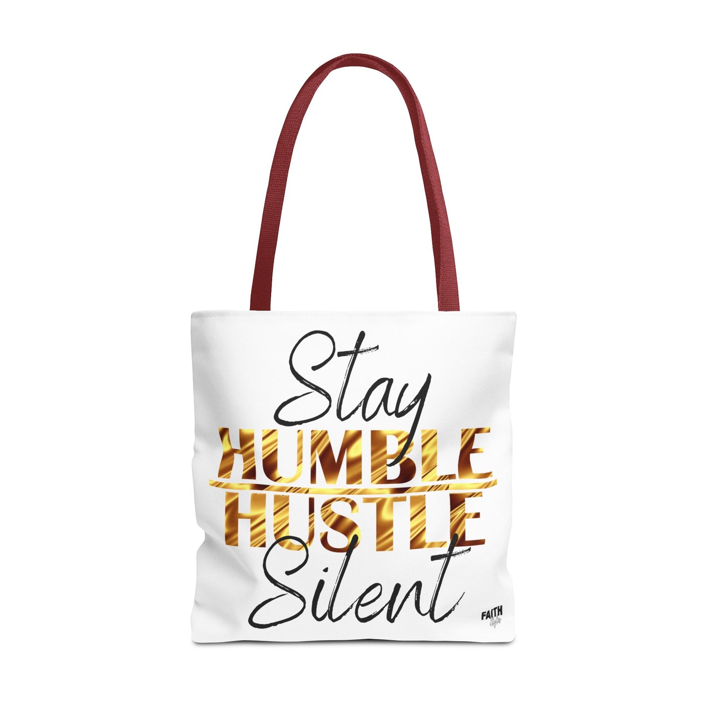 FaithStyles Stay Humble Hustle Silent Tote Bag — Motivational Leopard Print Canvas Tote