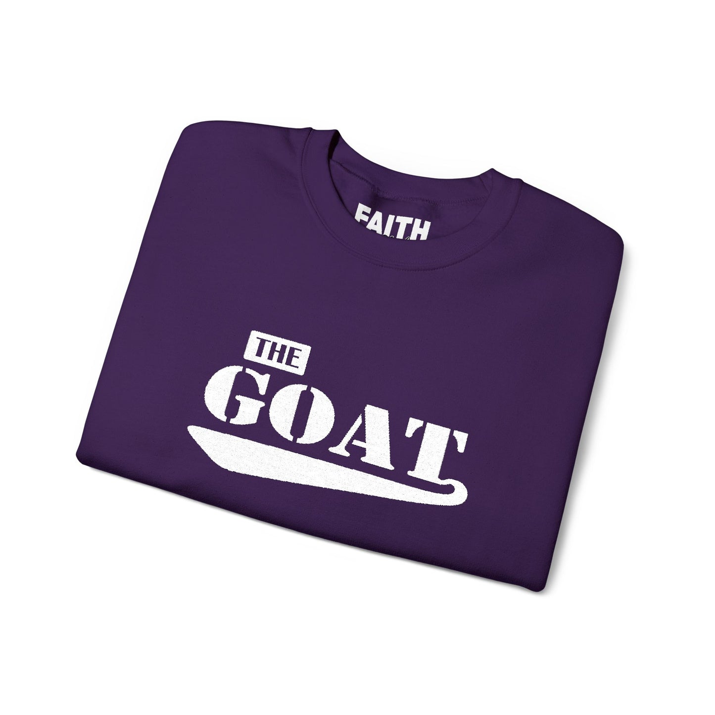 NEW FaithStyles Embroidery The GOAT Crewneck Sweatshirt — Bold Graphic Unisex Pullover