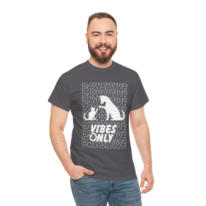"Pawsitive Vibes Only" Unisex Heavy Cotton T-shirt