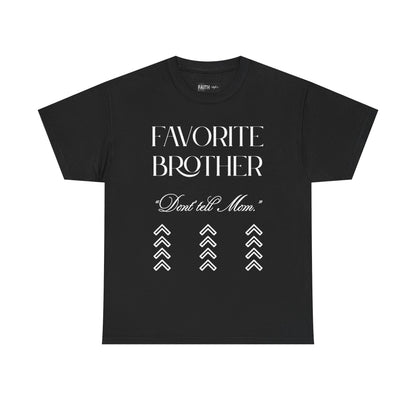 Favorite Brother Unisex Heavy Cotton Tee - Perfect Gift for Siblings, Casual Wear, Birthday, Family Reunion, Everyday Comfort