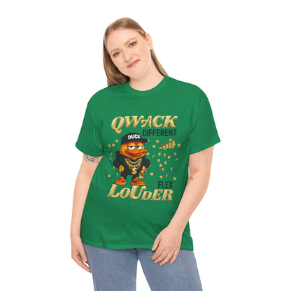 Qwack Different Unisex Heavy Cotton Tee, Fun T-Shirt, Gift for Duck Lovers, Casual Wear, Streetwear Style, Summer Vibes