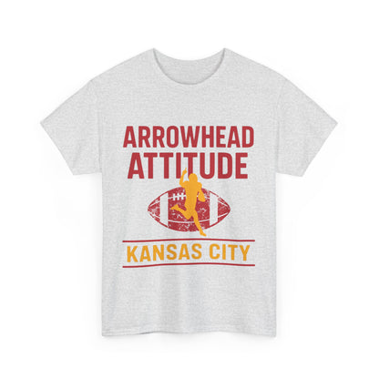 Male Heavy Cotton Tee, Arrowhead Attitude, Football Tee