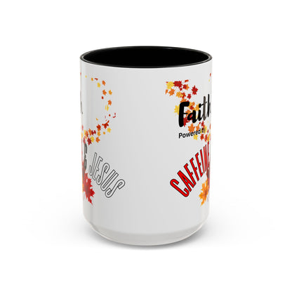 Faith & Caffeine Fall Coffee Mug | Perfect for Autumn Lovers, Thanksgiving Gift, Religious Coffee Cup, Inspirational Drinkware, Cozy Vibes