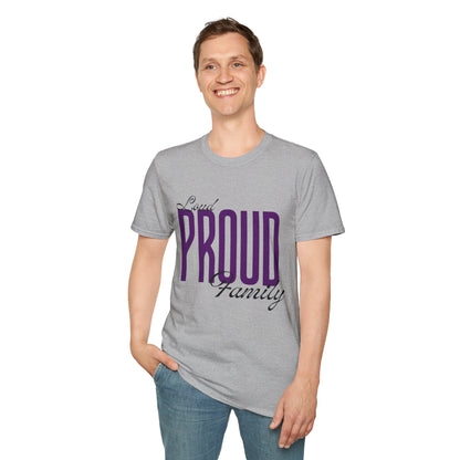 Proud Family Unisex T-Shirt, Lightweight Tee, Family Reunion Gift, Holiday Apparel, Personalized T-Shirt, Soft Cotton Top