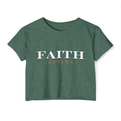 Women's Festival Crop Top - Faith Styles, Casual Summer Top, Music Festival Apparel, Boho Chic Tee, Everyday Wear