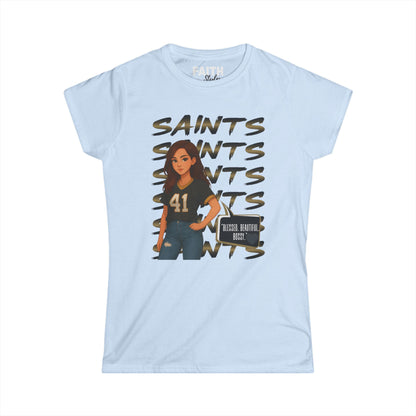 Stylish Women's Saints Tee, Casualwear, Game Day Shirt, Sports Fan Shirt, Cute Graphic Tee, Gift for Her