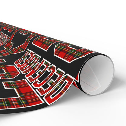 Wrapping Paper — Holiday Plaid ‘Merry’ Design