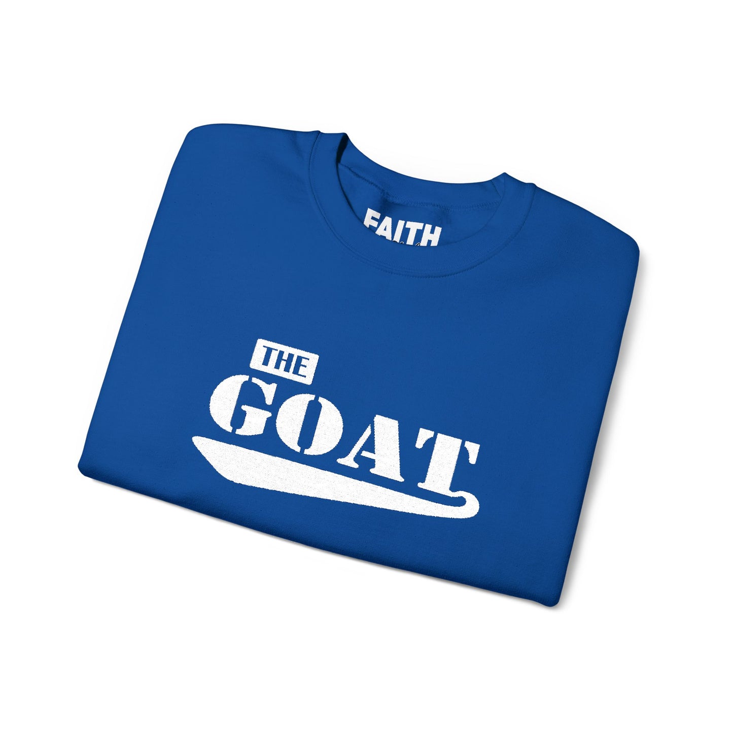NEW FaithStyles Embroidery The GOAT Crewneck Sweatshirt — Bold Graphic Unisex Pullover