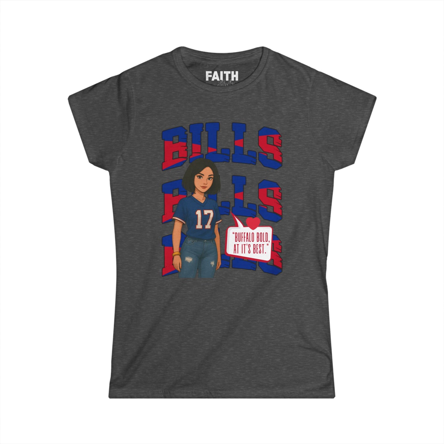 Bills Inspired Women's Fan Tee | Softstyle Shirt for Game Day, Sports Apparel, Gift for Her, Team Spirit Wear