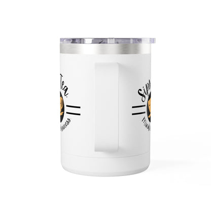 Coffee Lover's Tumbler with Sips Tea Design, Insulated Mug for Home, Travel, Gift for Coffee & Tea Lovers, Birthday, Office, Everyday Use