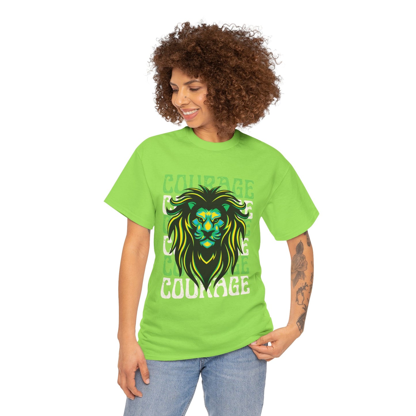 Courageous Lion Tee, Motivational Shirt, Unisex Cotton T-Shirt, Gift for Strength, Inspirational Apparel, Courage Theme