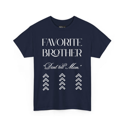 Favorite Brother Unisex Heavy Cotton Tee - Perfect Gift for Siblings, Casual Wear, Birthday, Family Reunion, Everyday Comfort