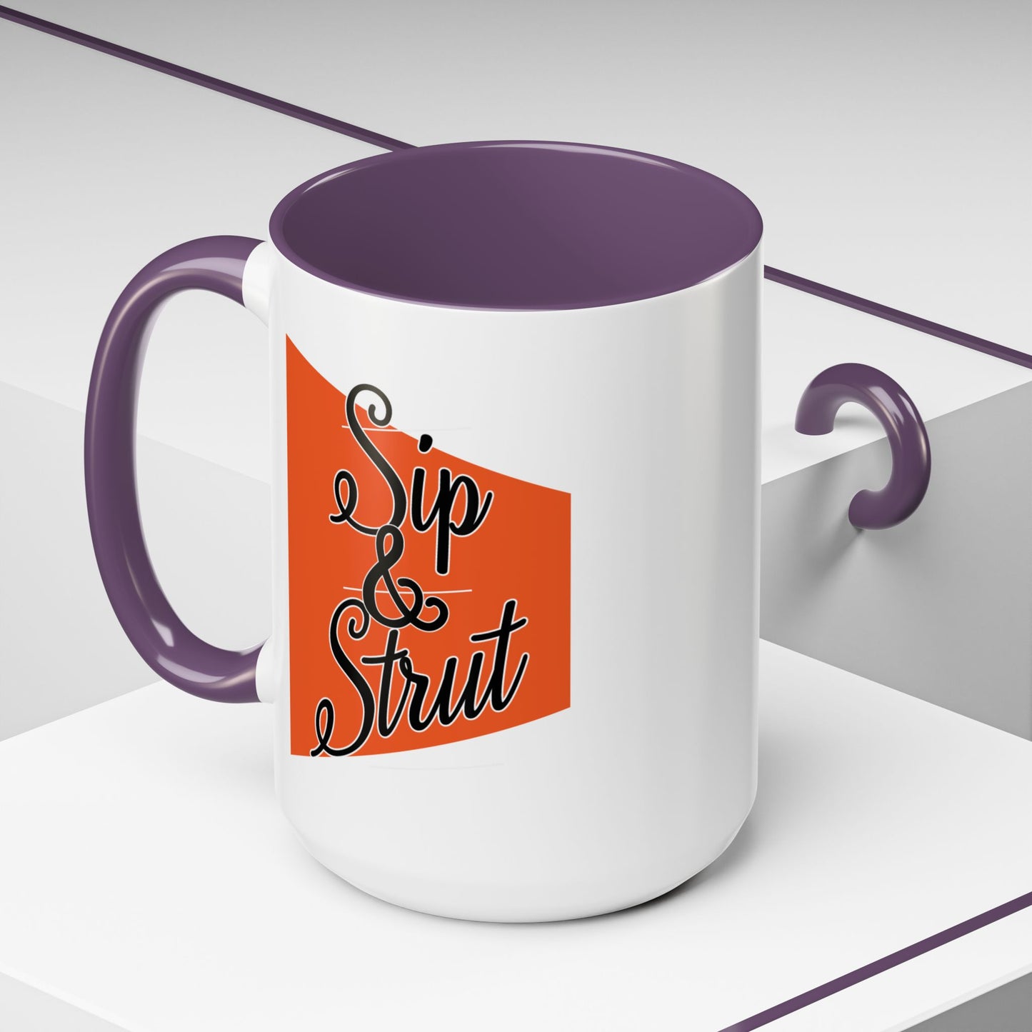 Accent Coffee Mug (11, 15oz) - Sip & Strut Design, Perfect Gift for Coffee Lovers, Home Office Decor, Unique Holiday Present, Ceramic [...]